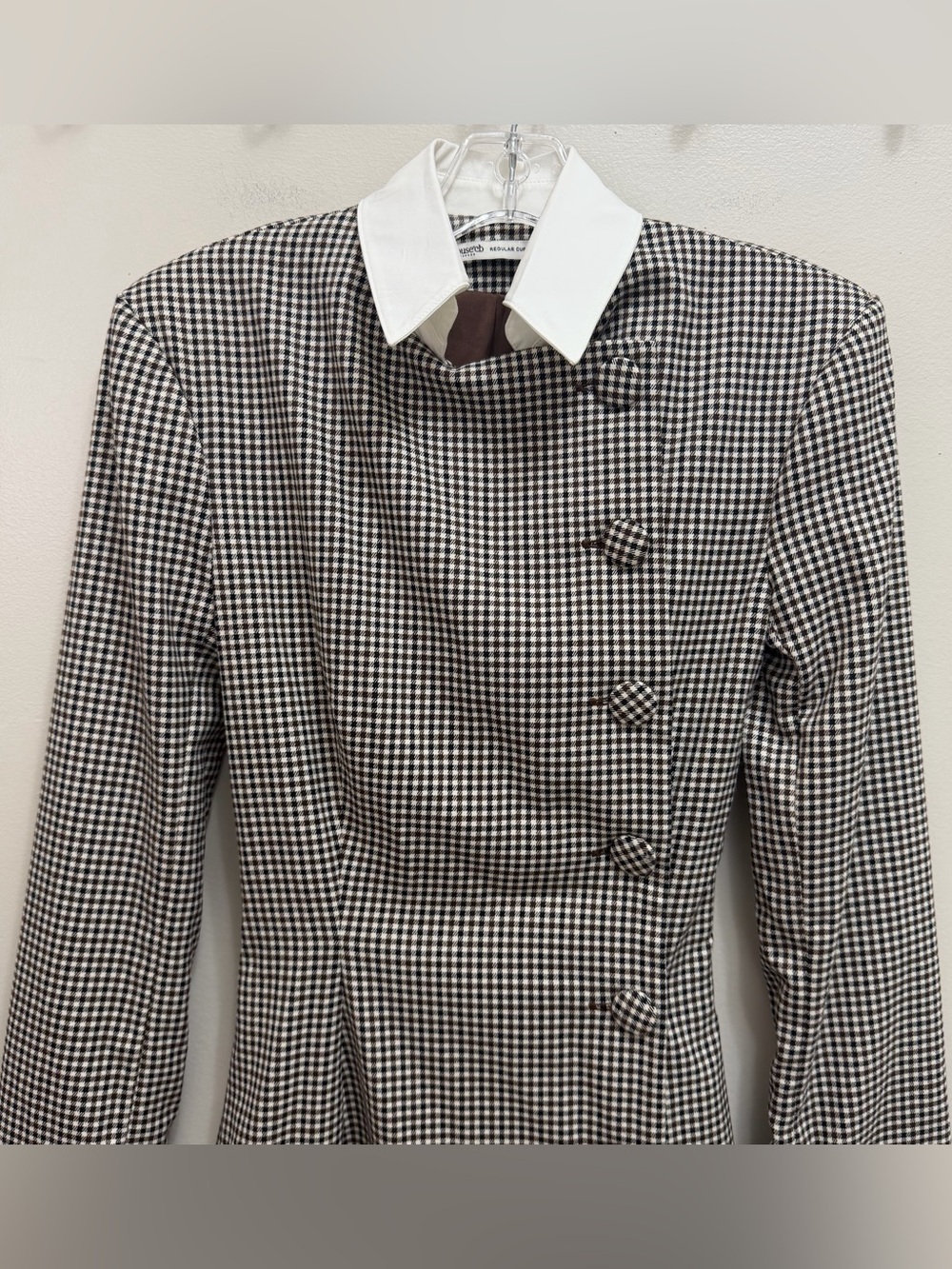 House Of CB Leoni Blazer Bodycon Mini Dress Houndstoooth Brown  Size XS - Picture 4 of 11